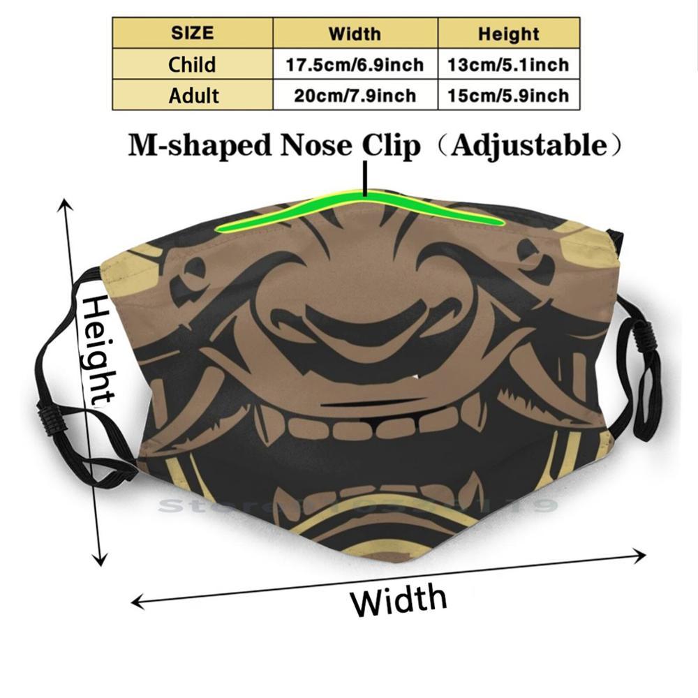 Изображение товара: Oni Gold Mouth дизайн Пылезащитный фильтр смываемая маска для лица дети они японский демон они демон японский художественный меч Япония