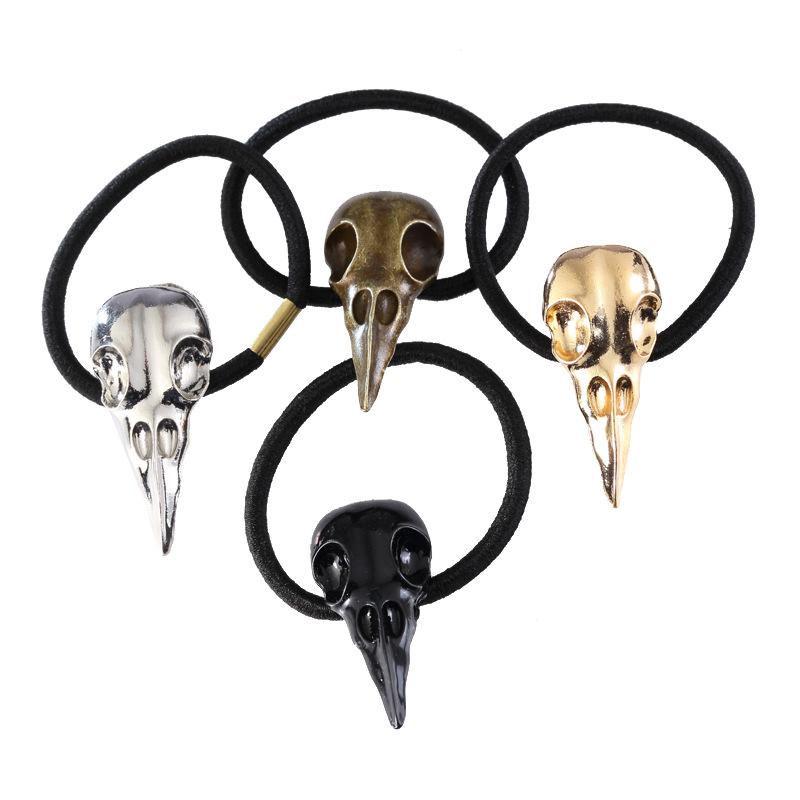 Изображение товара: Аксессуары для волос для Хэллоуина европейские и американские преувеличенные ювелирные изделия трехмерный металлический череп ворона кольцо для волос
