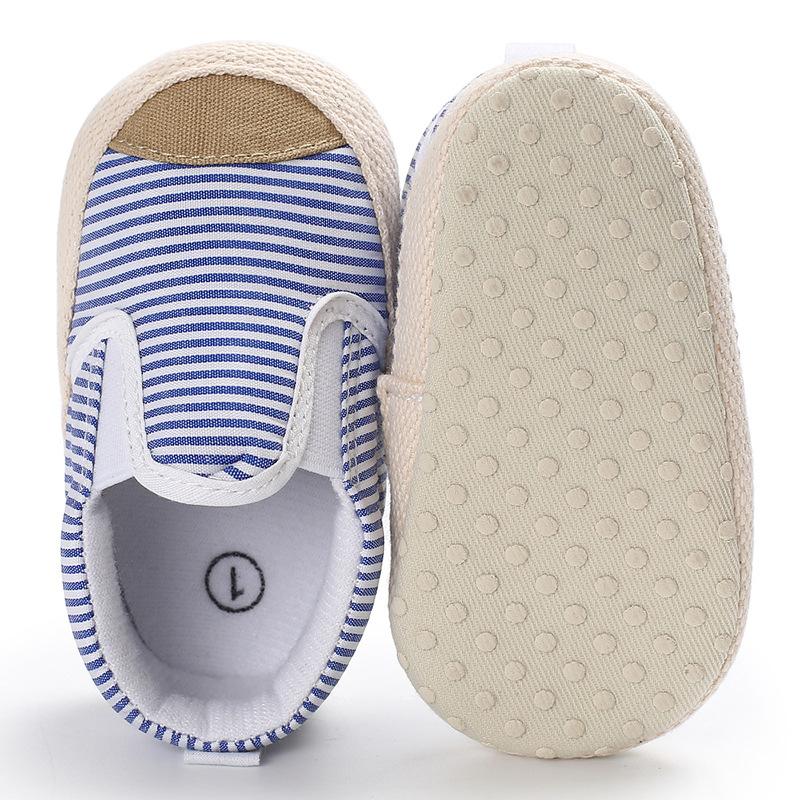 Изображение товара: Cute Baby Shoes Baby Girl Boy Striped Shoes Lovely Infant First Walkers Soft Sole Toddler Baby Shoes for 0-18M