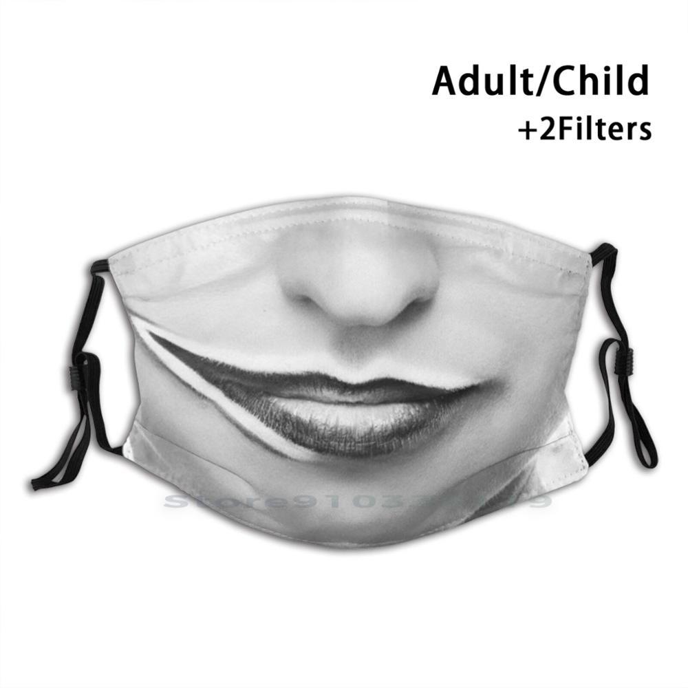 Изображение товара: Страшная маска для лица, полумаска для девушек, дизайн рта, Противопыльный фильтр, детская маска для улыбки, улыбки, зубов, смешное лицо для улыбки