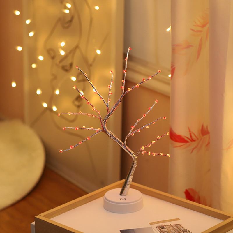 Изображение товара: Рождественский декоративный фонарь, светодиодный медный провод, светильник для дерева, сенсорный выключатель, Жемчужное небо, звезда, Usb, ночник, настольные лампы, Прямая поставка