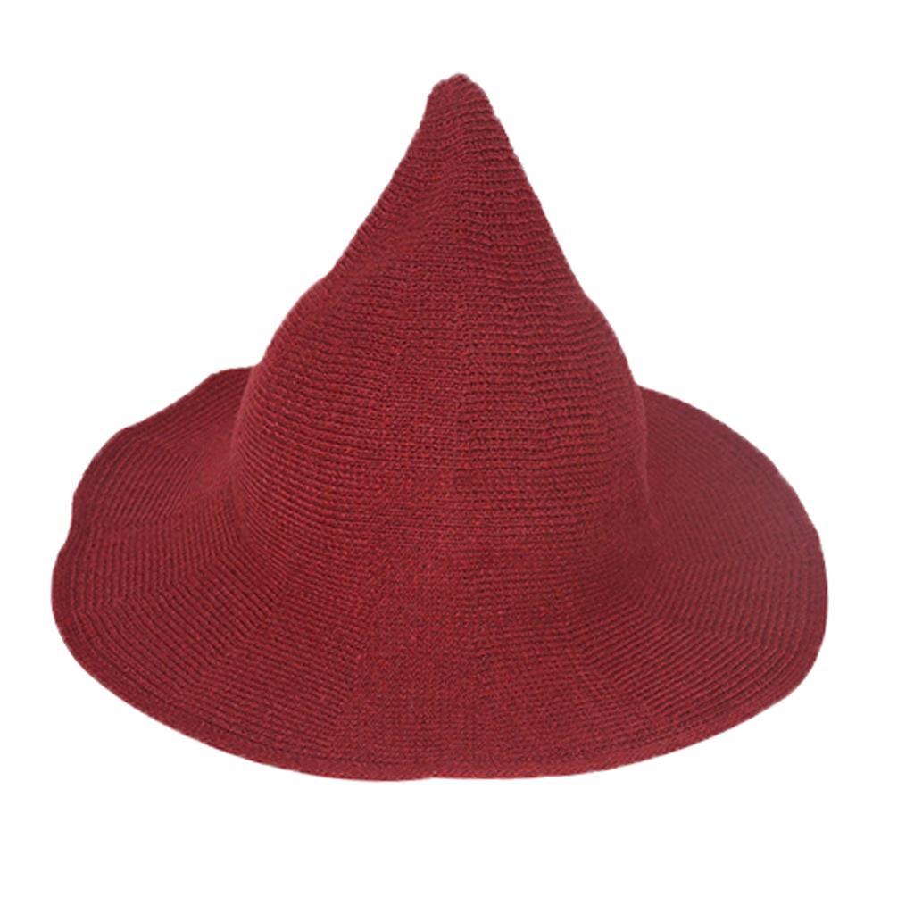 Изображение товара: Хеллоуин шляпа ведьмы с пиком теплые шерстяные шляпы для женщин Хэллоуин вечерние головные уборы