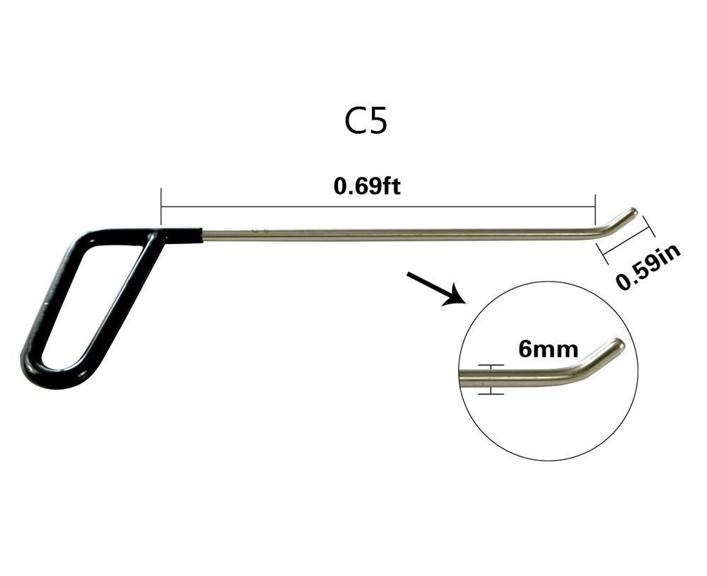 Изображение товара: Стержни для удаления вмятин, автомобильный Съемник вмятин, комплект для ремонта вмятин от града (C1-C6), съемник вмятин на кузове автомобиля, металлический стержень