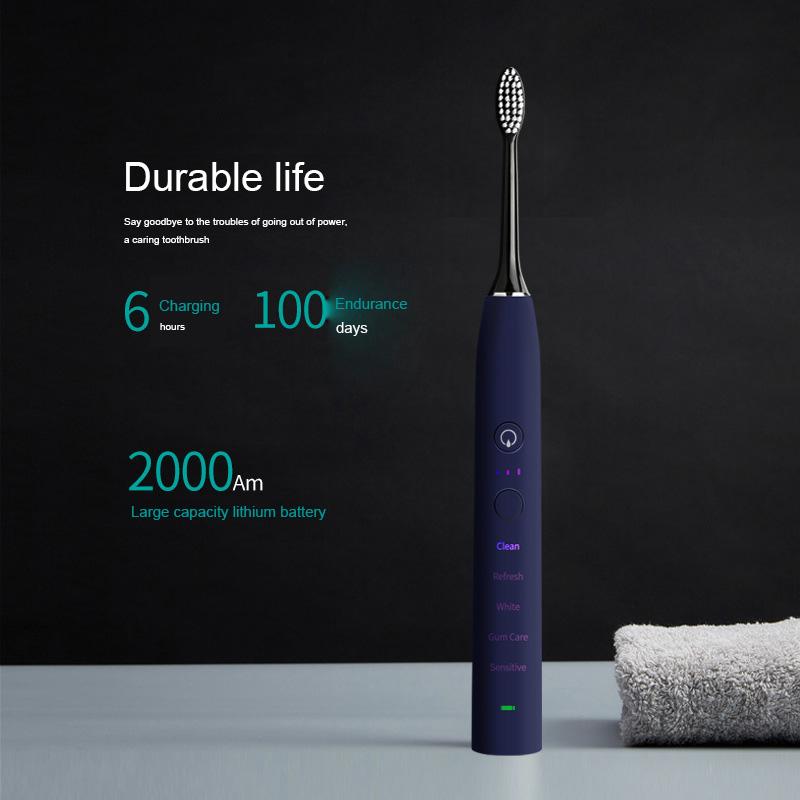 Изображение товара: Электрическая зубная щетка XiMALONG ZR505, звуковая автоматическая зубная щетка для гигиены полости рта, зарядка от USB, водонепроницаемая, для путешествий, подарок для здоровья