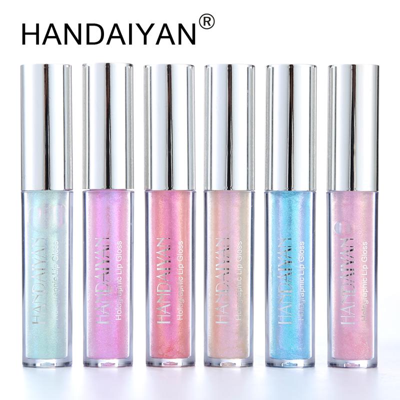 Изображение товара: HANDAIYAN, 6 цветов, поляризованный блеск для губ, стойкий водонепроницаемый и Увлажняющий блеск для губ, косметика для женского макияжа
