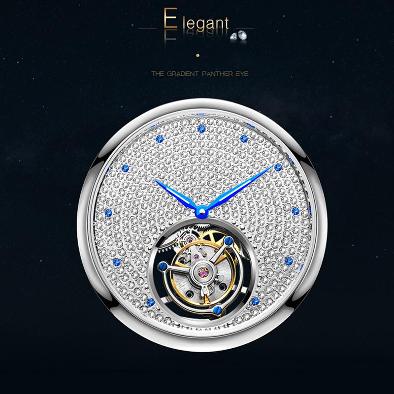 Изображение товара: Мужские механические наручные часы Aesop с турбийоном без логотипа, полностью Хрустальные Роскошные брендовые часы, мужские часы s 2020 скелетоны, мужские часы