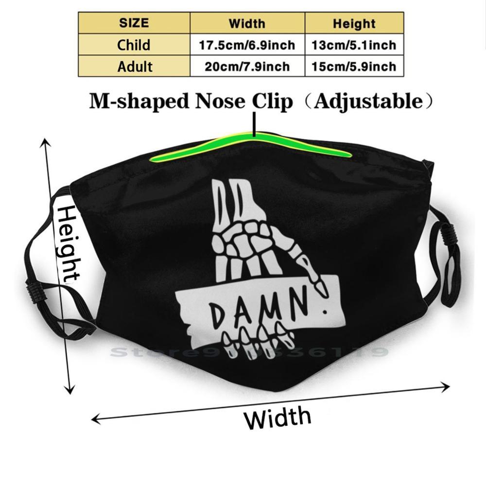 Изображение товара: Чёрт возьми. Многоразовая маска с принтом Pm2.5, фильтрующая маска для лица для детей, Кендрик Ламар, скромная рэп-музыка, хип-хоп, рэпер, чёрный альбом, коза, J Cole
