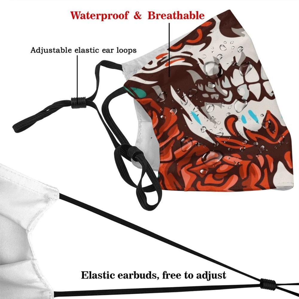 Изображение товара: Маска многоразовая с фильтром Pm2.5 для детей, с изображением черепа и красных цветов