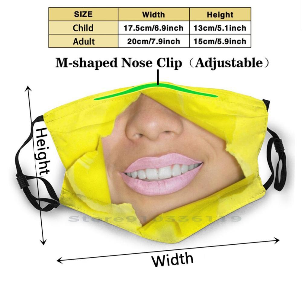 Изображение товара: Желтый рот губы дизайн Пылезащитный фильтр смываемая маска для лица дети желтые губы рот
