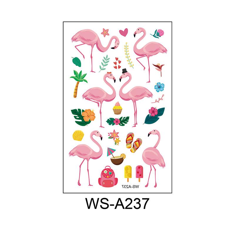 Изображение товара: 10 видов одноразовых татуировок Фламинго временные реалистичные розовые птицы цветы красивые наклейки для макияжа тела водостойкие