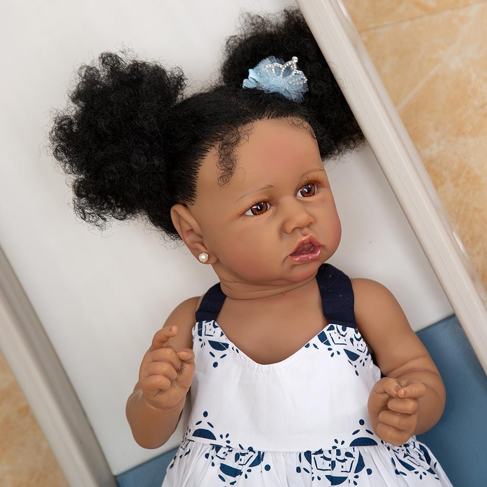 Изображение товара: Кукла-реборн KEIUMI, силиконовая, черная кожа, 57 см