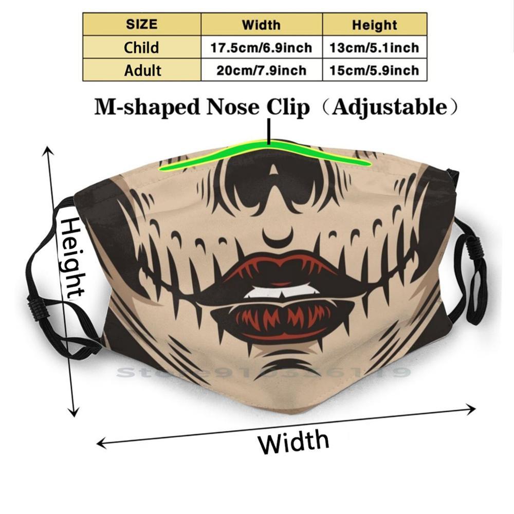 Изображение товара: День мертвых рот-дизайн для защиты от пыли фильтр моющаяся маска для лица для детей рот мультяшный глаз улыбка губы