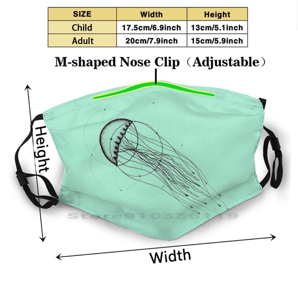 Изображение товара: Медузы Сакральная Геометрия Дизайн Пылезащитный фильтр смываемая маска для лица дети Медузы рыбы геометрические