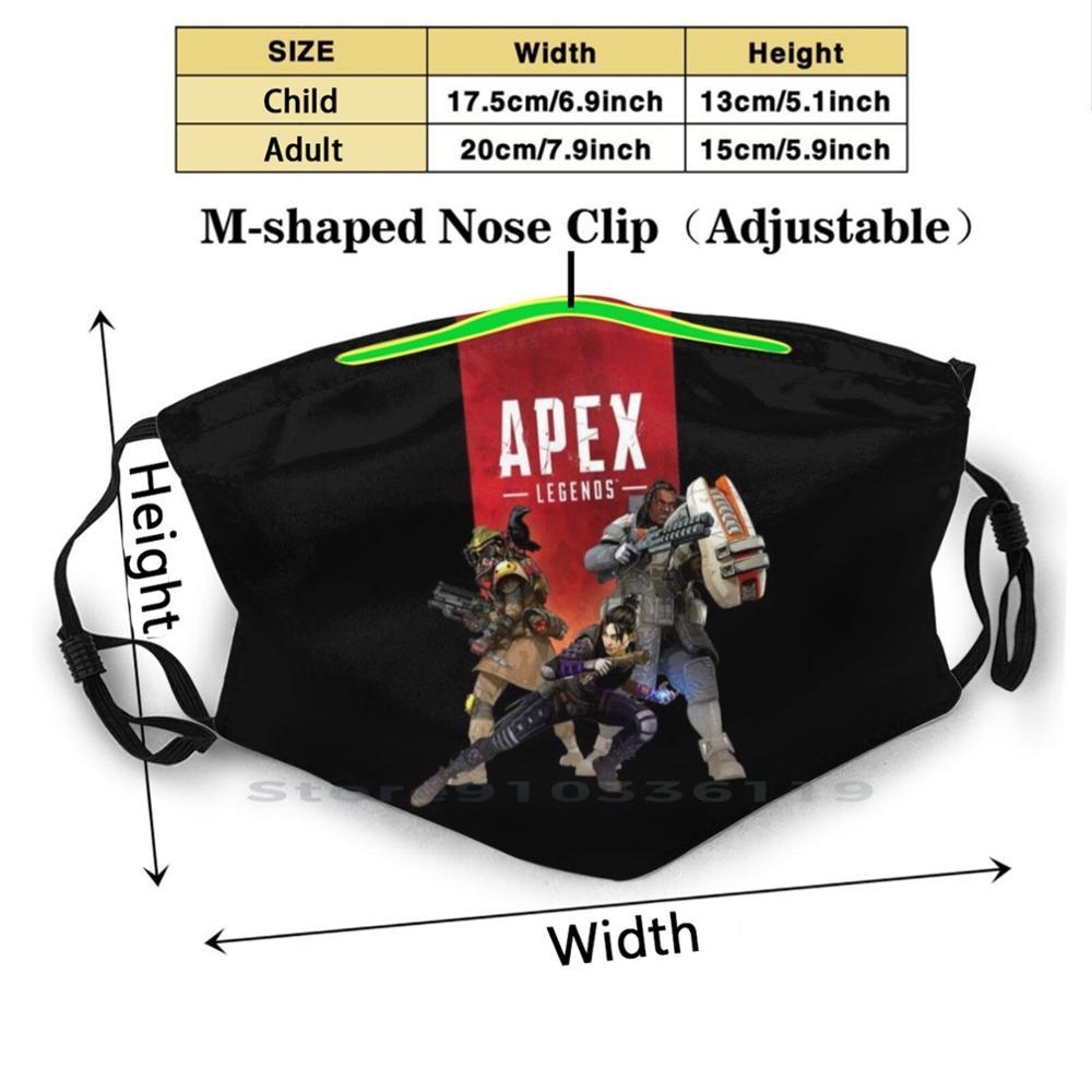 Изображение товара: Пылезащитная маска Apex Legends Battle Royal Fan Design, моющаяся маска для лица для детей Apex Legends Battle Royal Apex Fan Apex Legends
