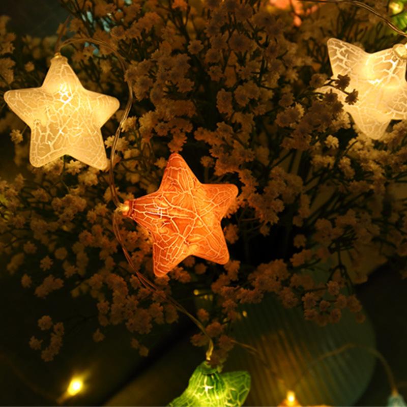 Изображение товара: 6 м 40LED трещина звезда батарея/USB питание Сказочный светильник Рождественская гирлянда струнный светильник для вечерние праздничные Свадебные украшения сада