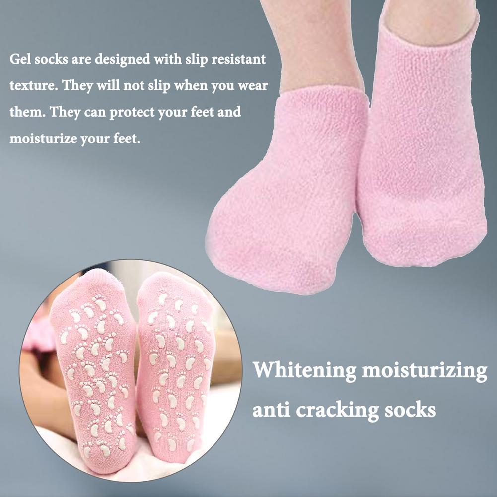 Изображение товара: Силиконовый инструмент для ухода за ногами, защитный носок для ног, для снятия боли, против трещин, увлажнения, удаления омертвевшей кожи, увлажняющий Носок, носки с гелевой подошвой