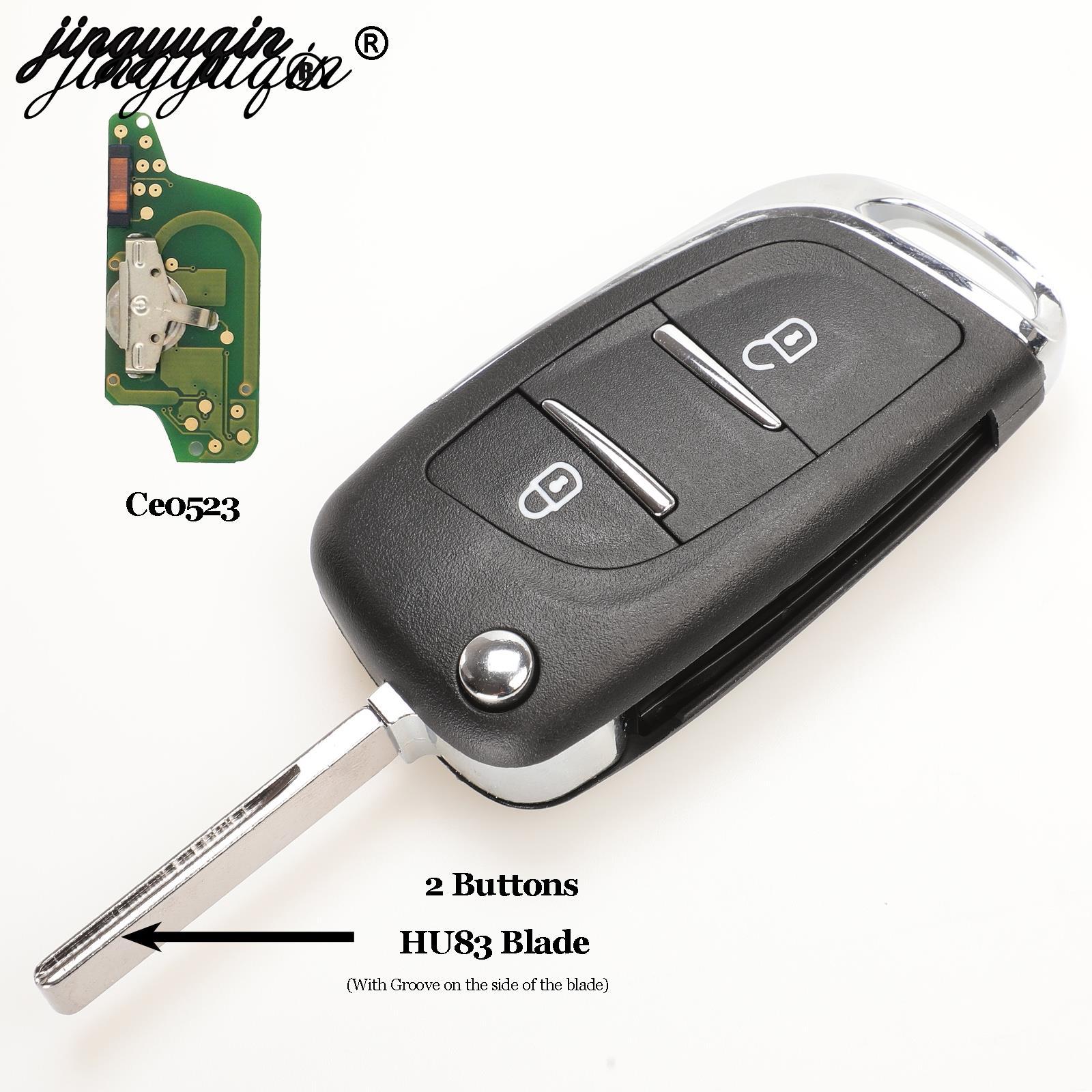 Изображение товара: Jingyuqin CE0523 2/3 BT Filp чехол для дистанционного ключа автомобиля для peugeot Partner для Citroen C2 C3 C4 C5 433Mhz ID46 Berlingo; Picasso