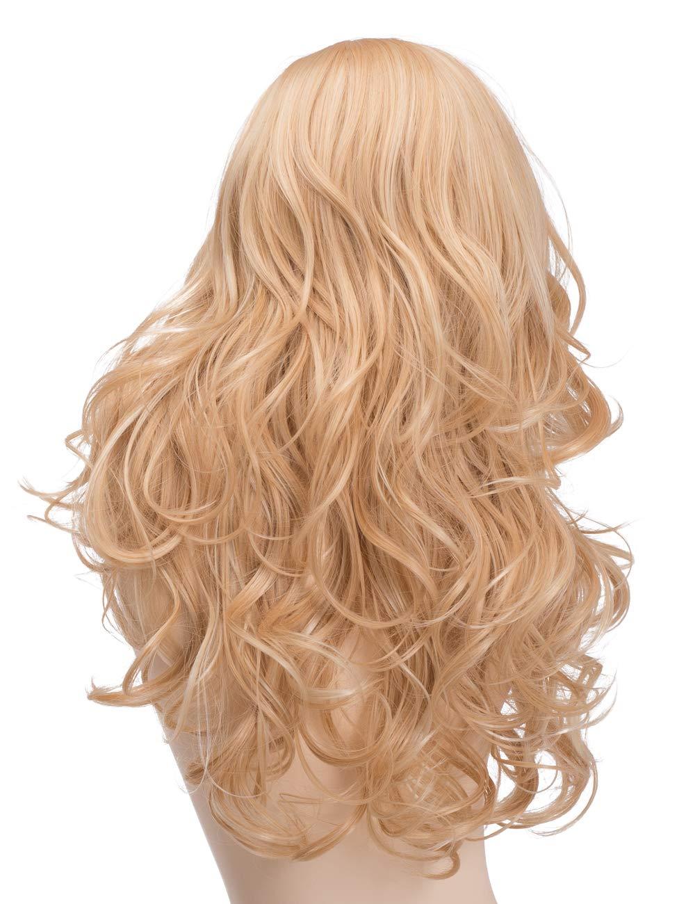 Изображение товара: BESTUNG смешанные блондинки крупные волны синтетические волосы длинные волнистые вьющиеся волосы парики для женщин 2 оттенка Золотой/светлый