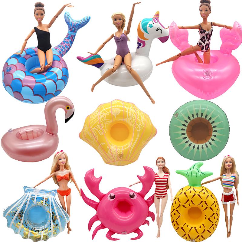 Изображение товара: Кукла ручной работы, плавательный круг для кукол Барби, пляжный спасательный круг, игрушка для девочек, набор для плавания, детская игрушка для бассейна