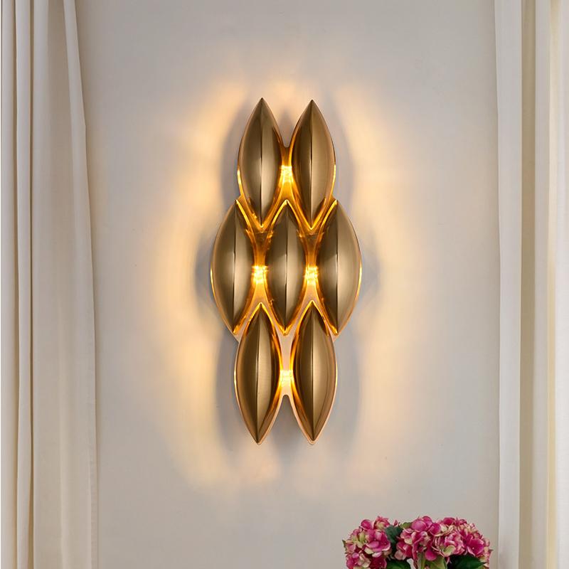 Изображение товара: FKL современный золотой настенный светильник соты 7 ламп комбинация спальня прикроватная лампа фон стены Гостиная настенный светильник проход лампа