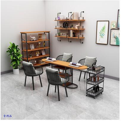 Изображение товара: Мрамор простые тонкие двойной Маникюрный Стол Стул Набор деревянные японские Маникюрный Стол твердый деревянный стол для маникюра
