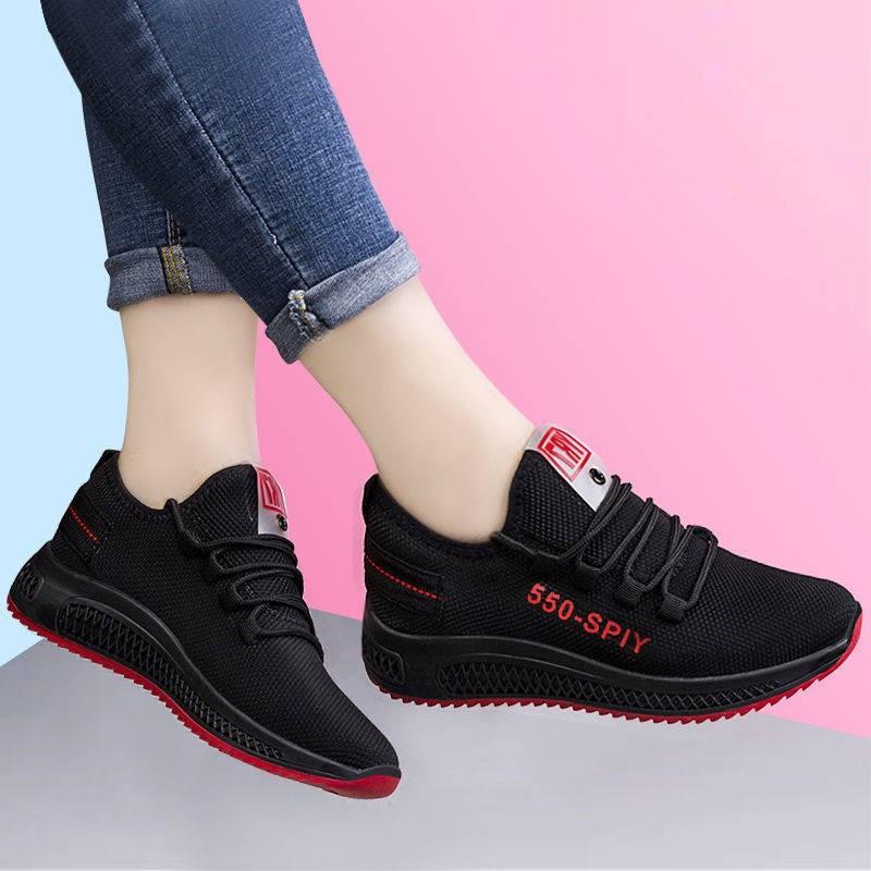 Изображение товара: Обувь для бега; Женские кроссовки; Спортивная обувь; Женская обувь на шнуровке на начинающих резиновая модный сетчатый материал; Повседневная обувь Zapatos Deportivos De Mujer; Большие размеры