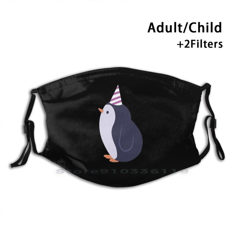 Изображение товара: Многоразовый фильтр Pm2.5 с принтом пингвина для детей, маска для рта DIY, детский Пингвин, пингвин, пингвин, детский Пингвин, день рождения, птица