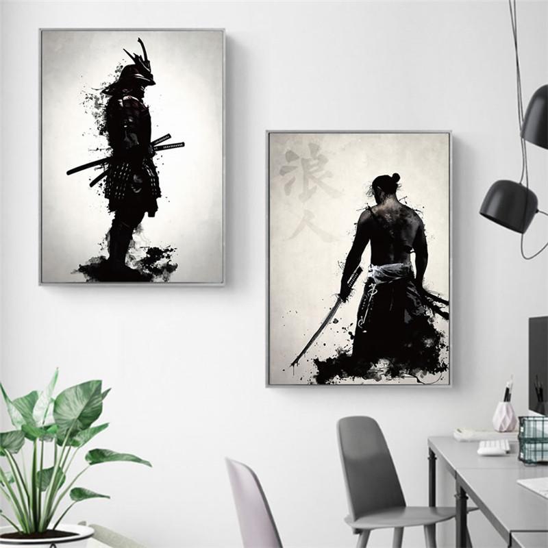 Изображение товара: Японские постеры самурая, HD Печать на холсте, современное настенное искусство, декоративные картины, картины для гостиной, Декор без рамки