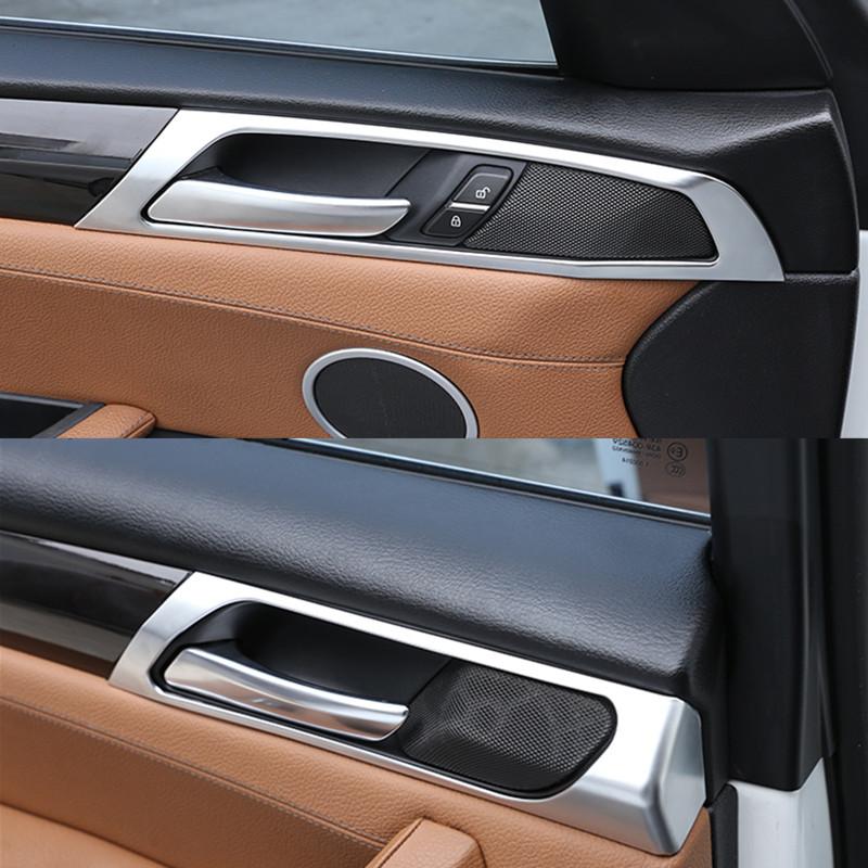 Изображение товара: Автомобильный Стайлинг, хромированная рамка для дверной ручки, декоративный чехол, наклейка, отделка для BMW X3 X4 F25 F26, аксессуары для внутренней дверной ручки