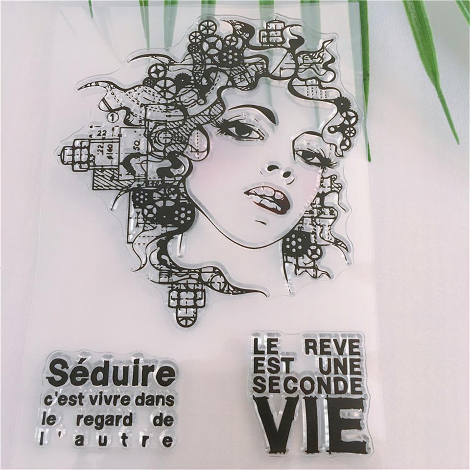 Изображение товара: 11*16 французские очаровательные прозрачные силиконовые штампы DIY печать для скрапбукинга, изготовления карт, фотоальбомов