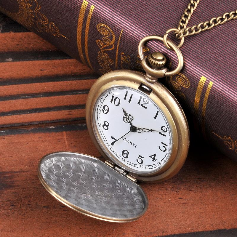 Изображение товара: 9016 цепь хорошие часы подарок для детей и друзей винтажный дизайн 3D самолета кварцевый кулон Fob карманные часы с ожерельем