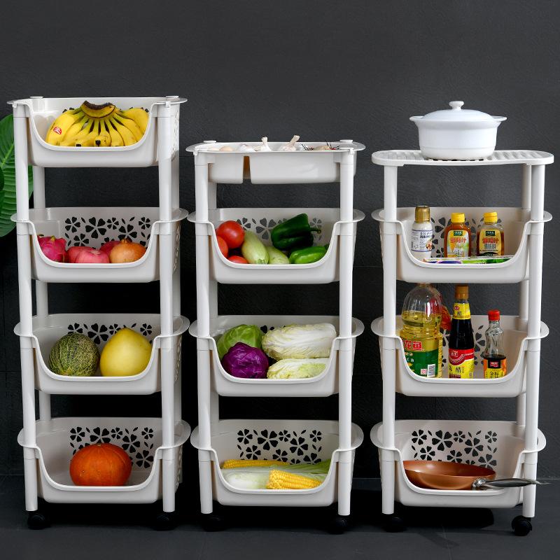 Изображение товара: Тележка кухонная Многоуровневая на колесиках, тележка для кухни, для хранения фруктов и овощей
