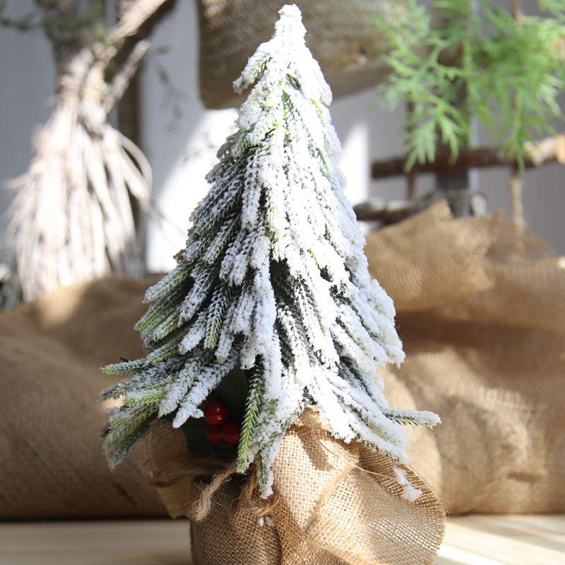 Изображение товара: Рождественское украшение, украшение для рождественской елки, рождественские подарки, настольное украшение для дома, искусственный снег, ель, Декор