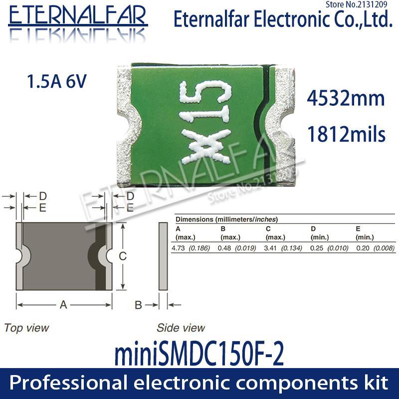Изображение товара: Самовосстанавливающийся предохранитель PPTC, 1812 мил, 4532 мм, MINISMDC150F, а, 6 в, печатные платы, цифровые камеры, сбрасываемый предохранитель для Subnotebook