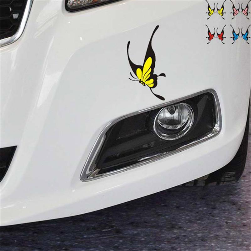Изображение товара: Милые бабочки листья мультфильм Светоотражающие забавные Авто наклейки мотоцикл автомобиль наклейка-Стайлинг стикер царапины покрытие наклейки для автомобиля