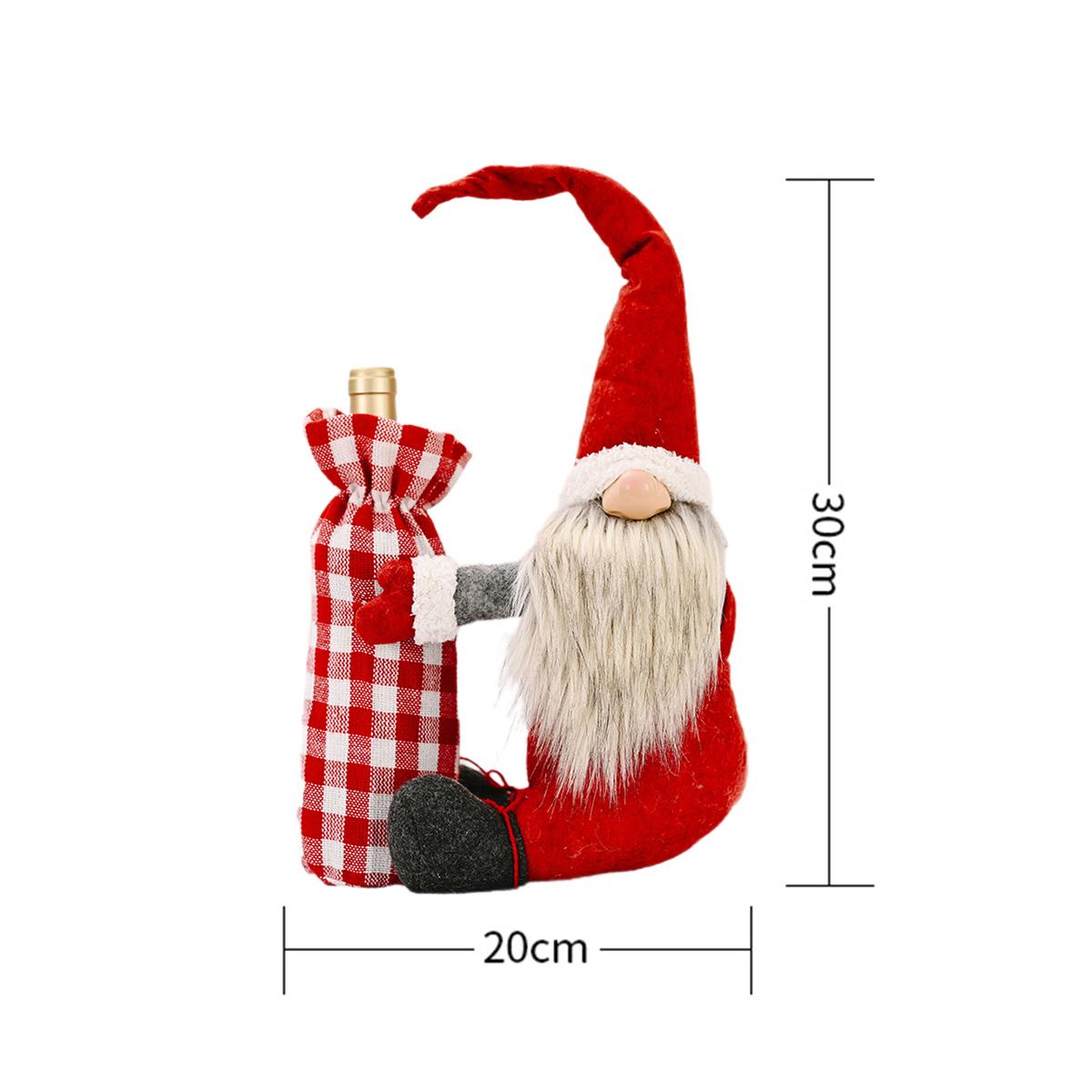 Изображение товара: Рождественские Чехлы для винных бутылок, милый шведский Tomte Gnome, держатель для винных бутылок для украшения стола, Новое поступление 2020