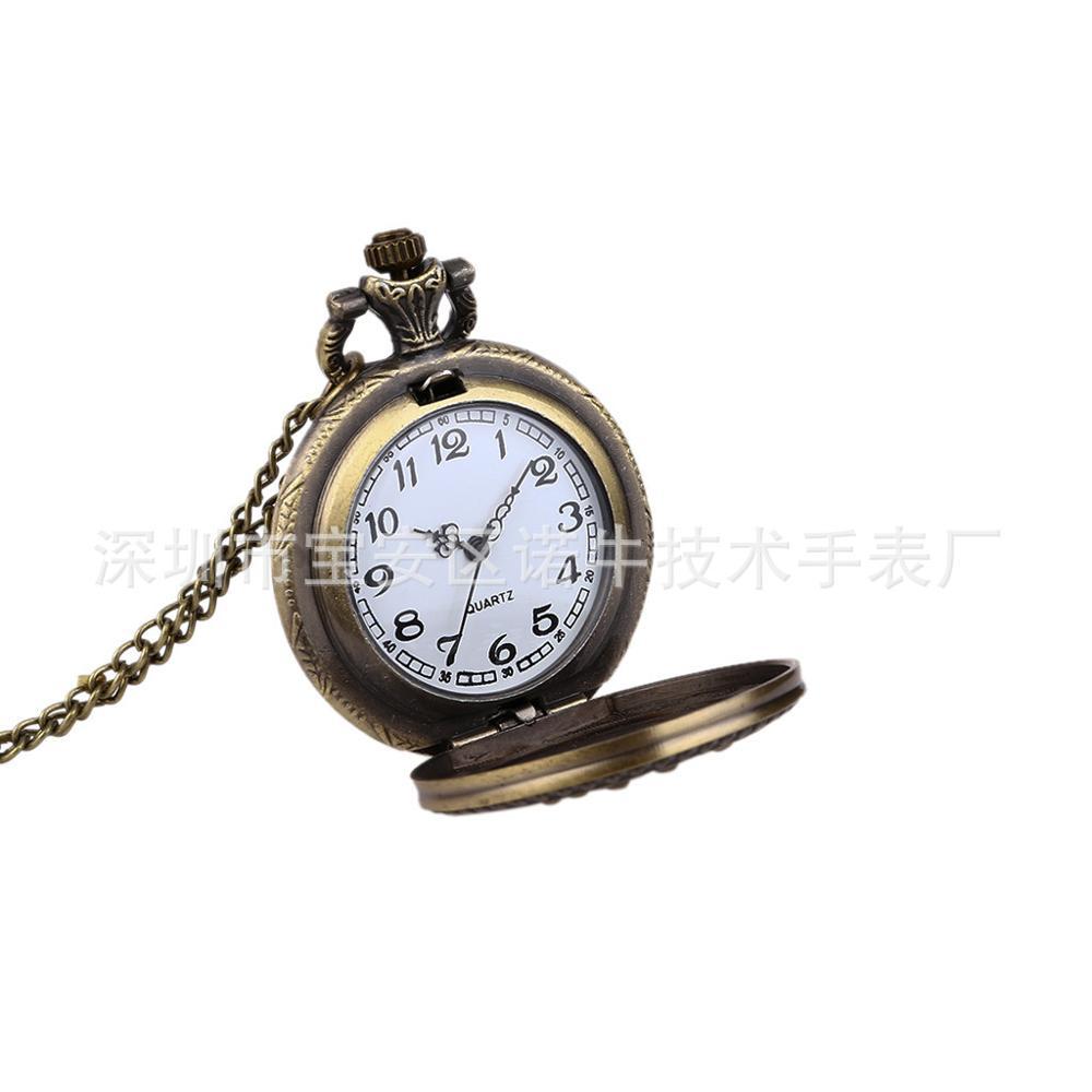 Изображение товара: 8833 кварцевые карманные часы прозрачные женские карманные часы классический пион замок скелетоны винтажные нежные бронзовые