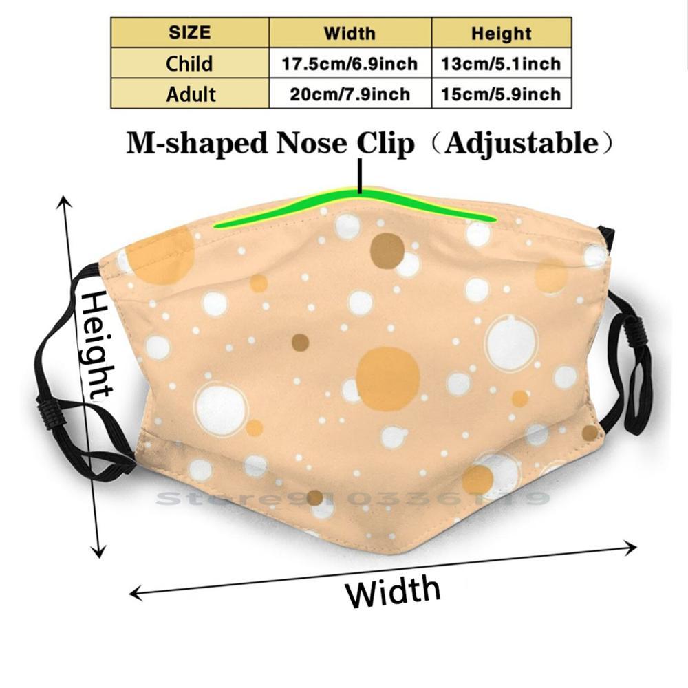 Изображение товара: Абстрактные шары с милым принтом многоразовые фильтры Pm2.5 «сделай сам» маска для рта для детей терракотовый узор необычный идеальный средневековый материал