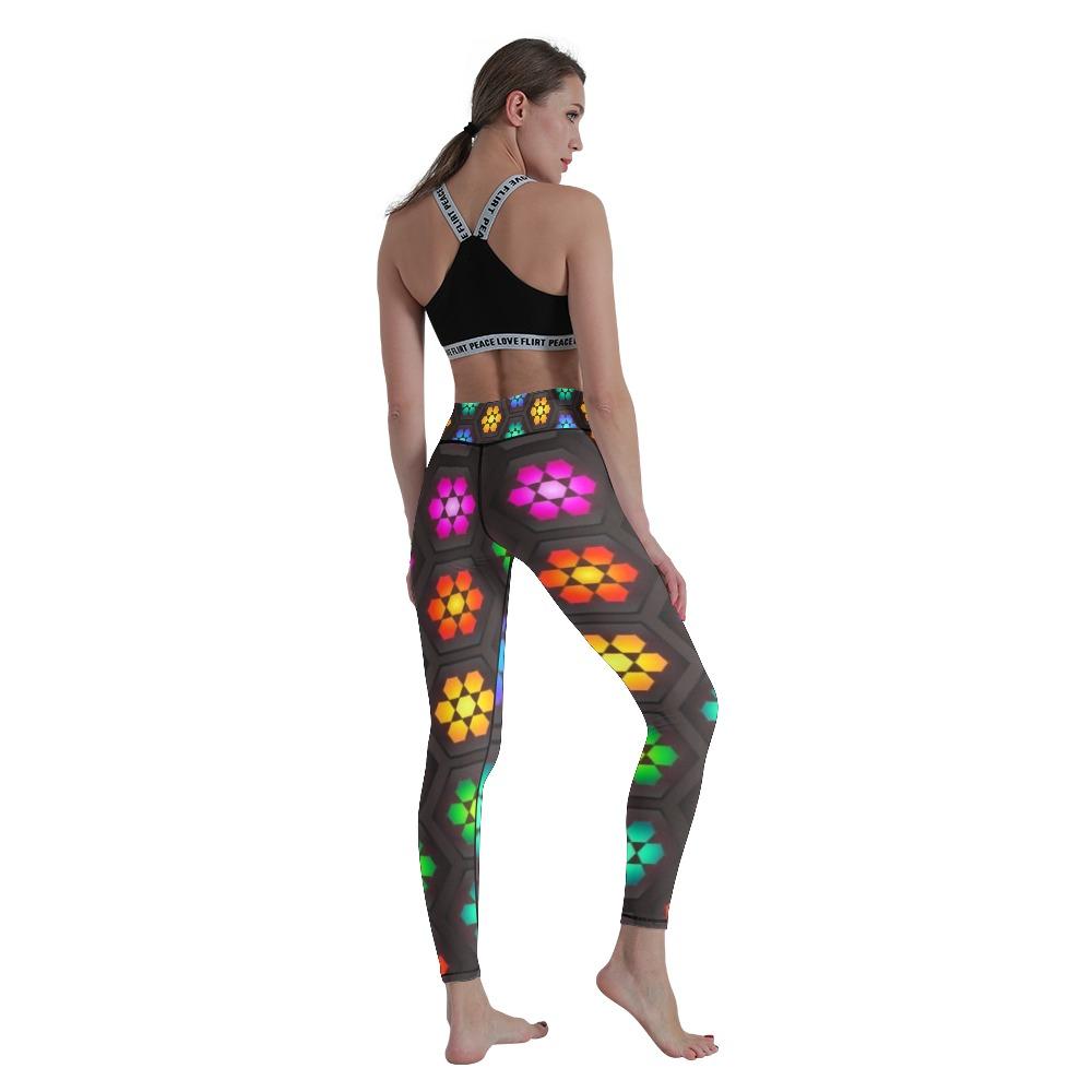 Изображение товара: Женские штаны для йоги с принтом, высокая талия, спортивные Леггинсы для фитнеса, колготки для бега, эластичные дышащие спортивные брюки