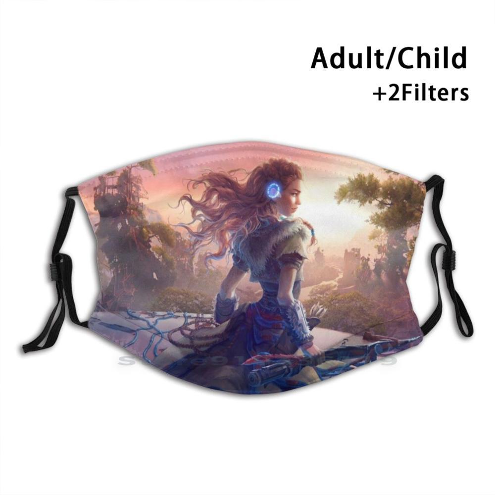 Изображение товара: Многоразовая маска Aloy Horizon Zero Dawn с принтом, фильтр Pm2.5, для детей, Aloy Horizon Zero Dawn Horizon Hzd