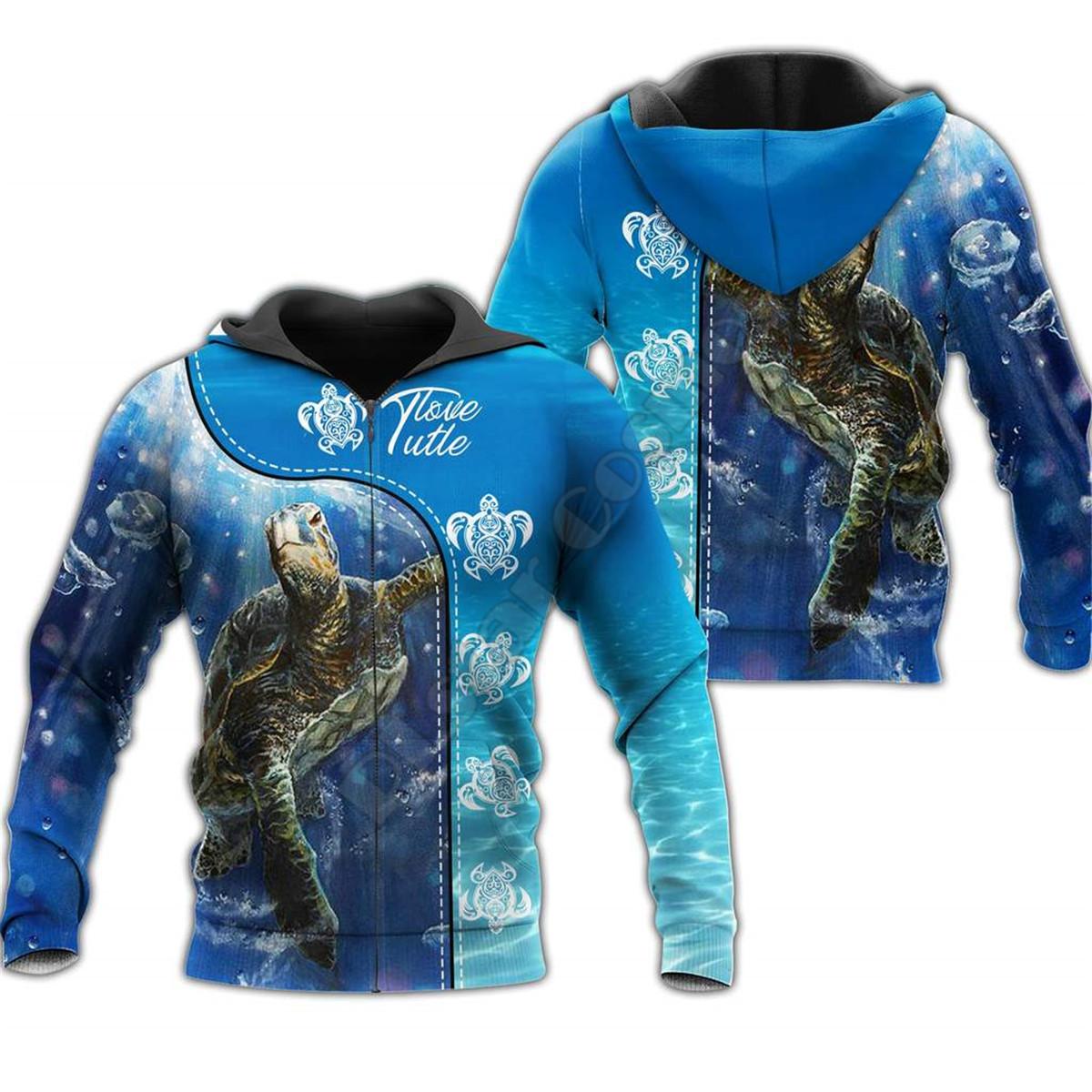 Изображение товара: Толстовка с капюшоном для мужчин и женщин, потрясающий свитшот с 3D-принтом мандалы, морской черепахи, Модный пуловер с длинным рукавом, уличная одежда