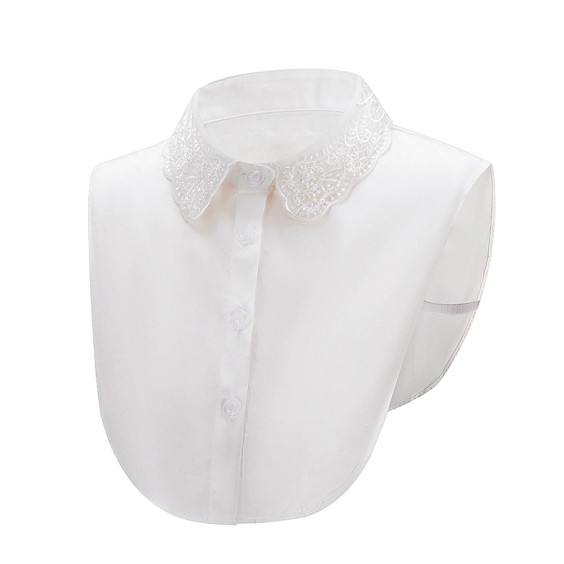 Изображение товара: Женский поддельный съемный воротник, рубашка с лацканами, ожерелье, Женская однотонная блузка с ложным воротником