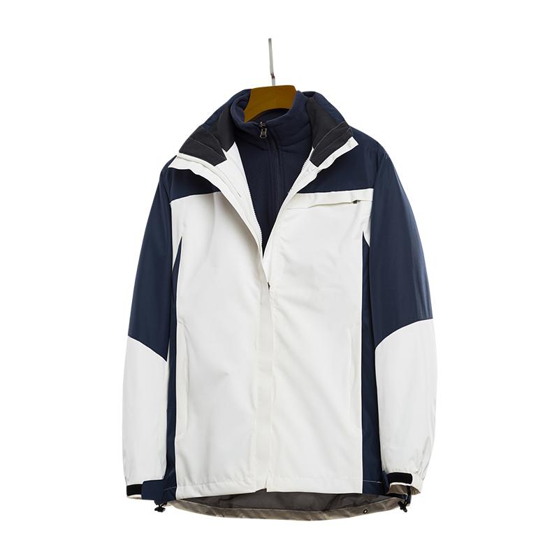 Изображение товара: Уличная куртка, горнолыжная одежда, Съемная куртка из двух частей, зимняя, для мужчин и женщин, с бархатной подкладкой, плотная, три в одном