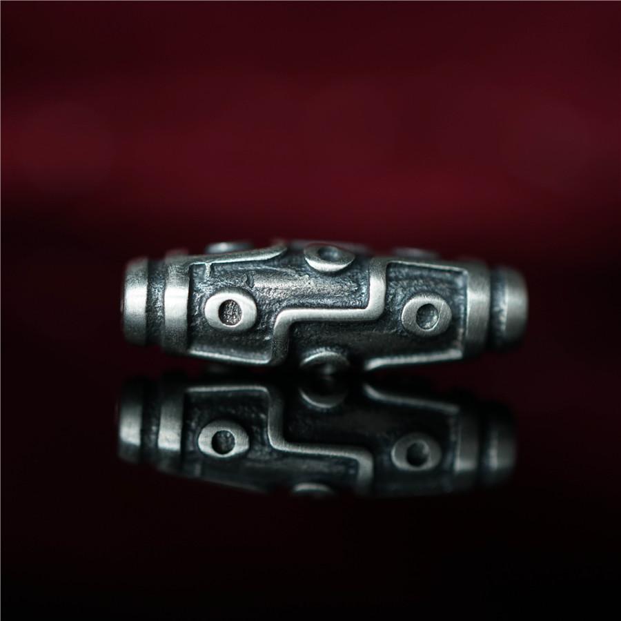 Изображение товара: 925 серебро 9 глаз 2 глаза бусины дзи тибетские бусины для изготовления ювелирных изделий