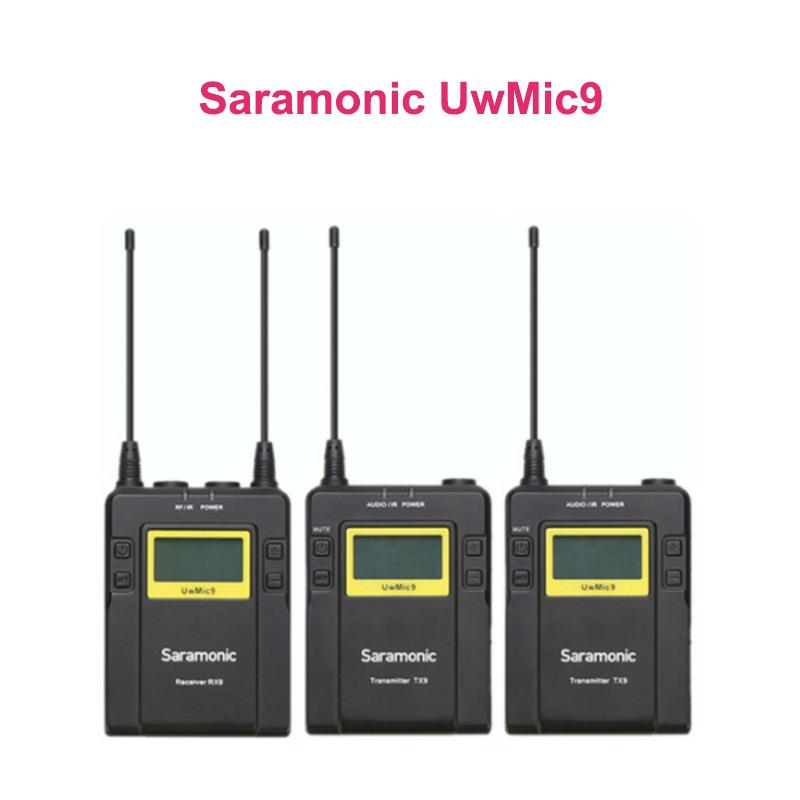 Изображение товара: Микрофон Saramonic UwMic9, петличный микрофон УВЧ, 1 drag, 1/2 drag, 2 видеомикрофона, беспроводной микрофон для цифровых зеркальных камер Canon, Nikon, Sony