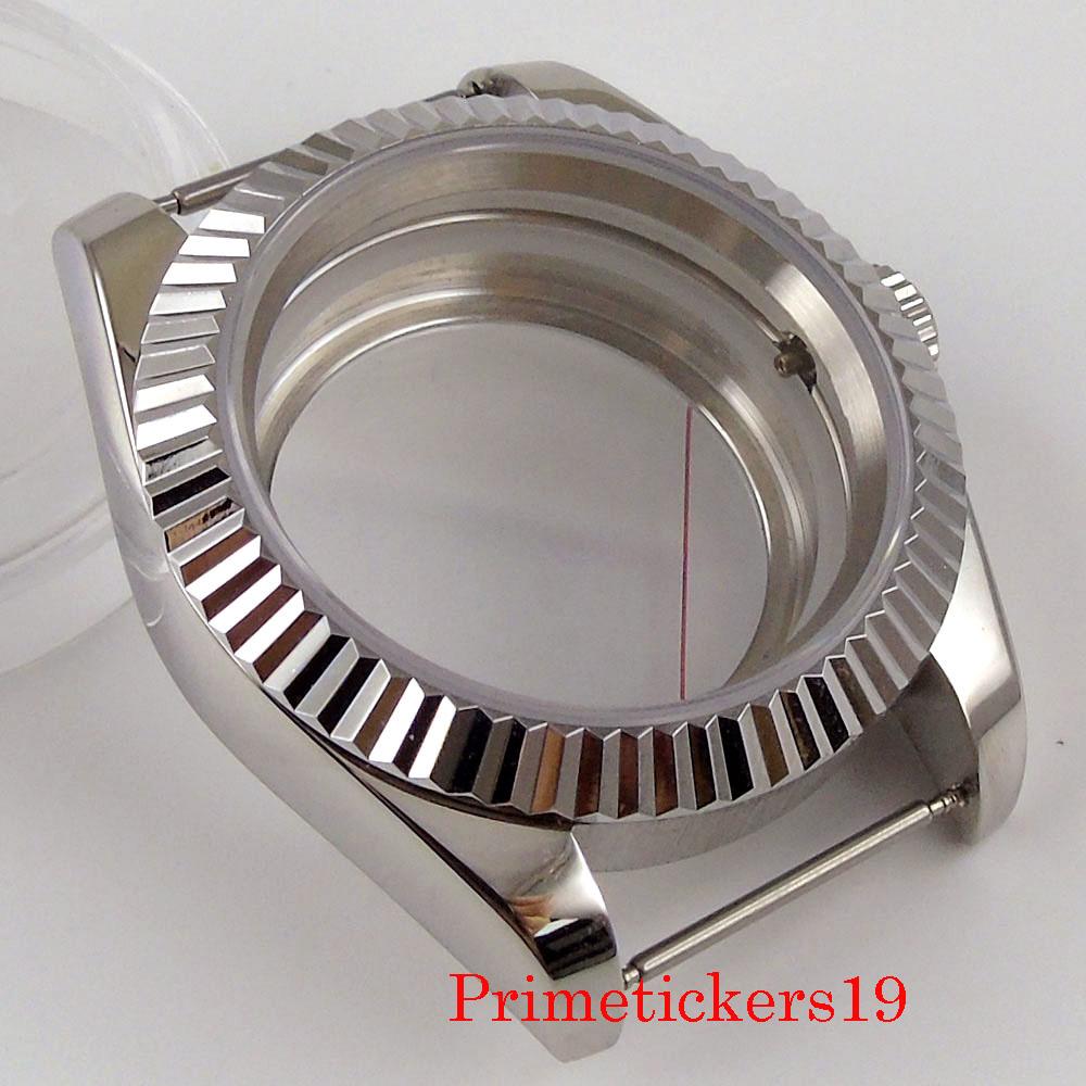 Изображение товара: new 40mm bliger men watch case sapphire crystal fit NH35 NH35A NH36 NH36A automatic movement seeing back watch replacement