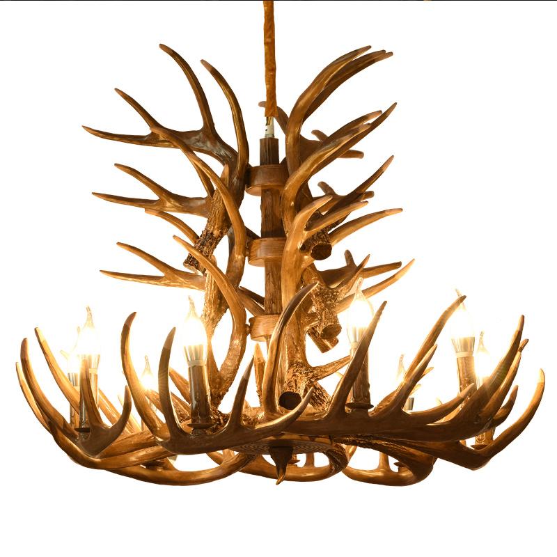 Изображение товара: Vintage chandelier Resin antler chandelier Living room Restaurant Industrial Indoor loft chandelier Lighting Hanglamp house deco