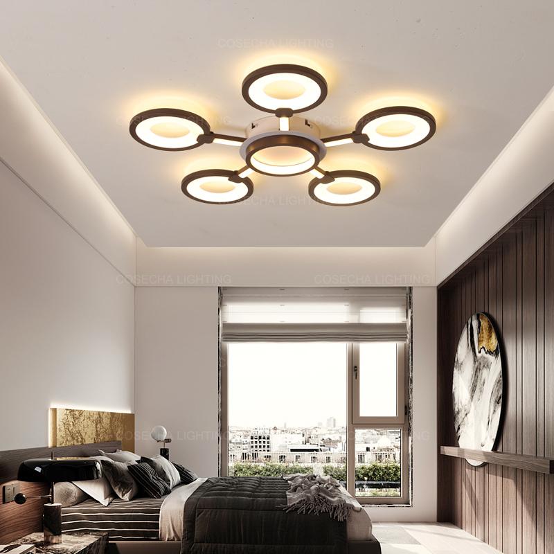 Изображение товара: Светодиодный потолочный светильник с регулируемой яркостью, черный акриловый светильник для спальни, гостиной, кухни, детской комнаты, 47, 92, 118 Вт