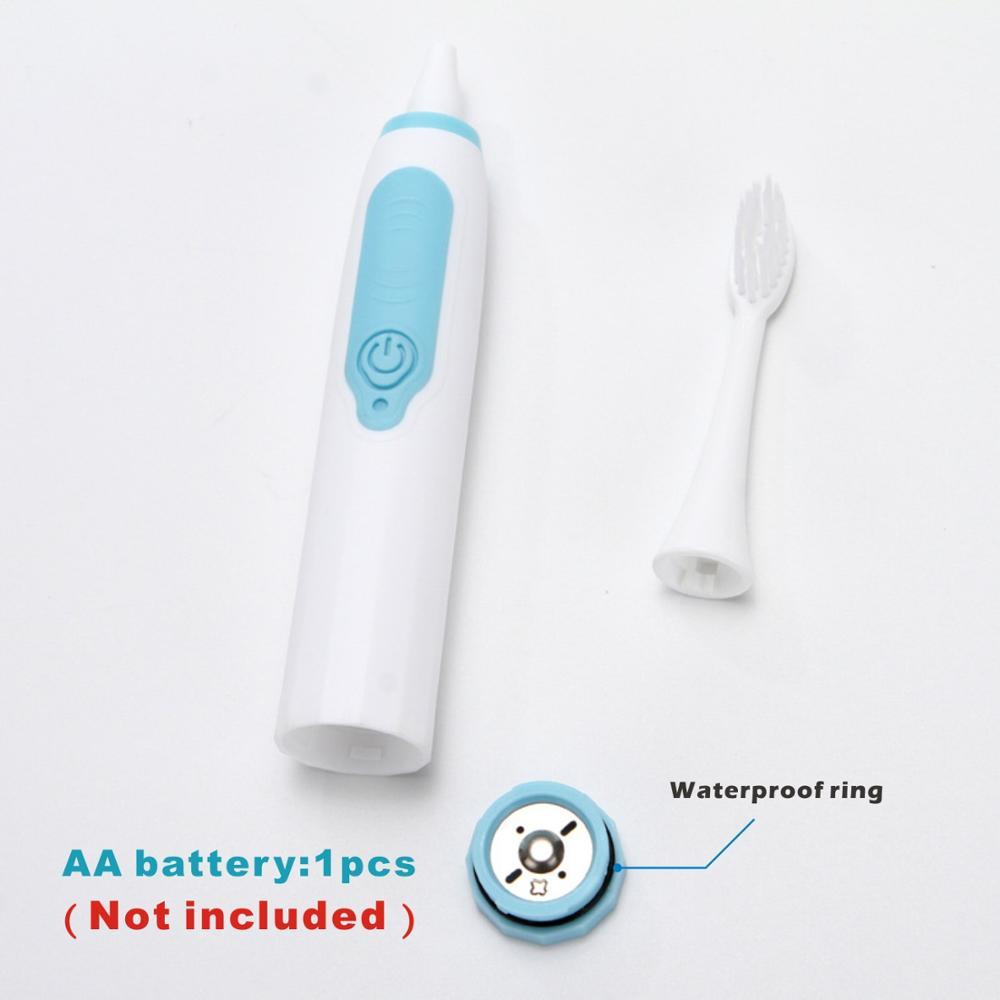 Изображение товара: Электрическая зубная щетка, водонепроницаемая Автоматическая звуковая зубная щетка на батарейках AA, экономный стиль, звуковая зубная щетка для ухода за полостью рта