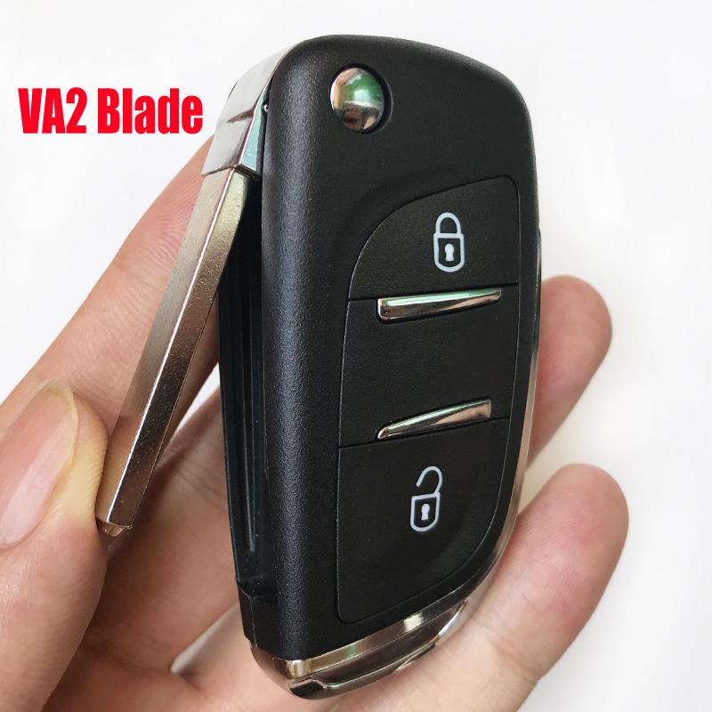 Изображение товара: Модифицированный дистанционный ключ 433 МГц для Peugeot 307 308 207 208 408 В комплекте 2 кнопки автомобильный раскладной ключ ID46 чип VA2 Blade CE0536